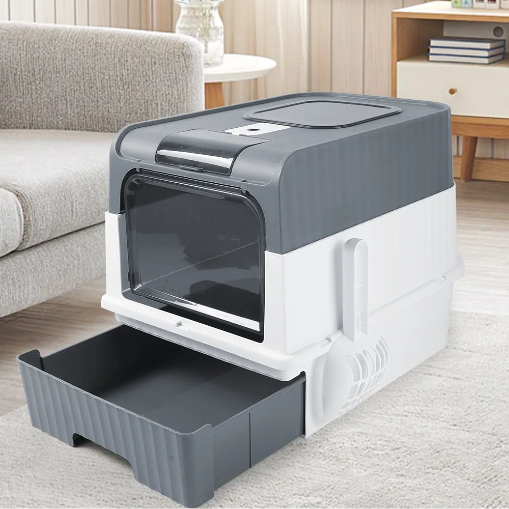 Ultimate Extra Large Self-Cleaning Cat Litter Box with Enclosed Drawer and Anti-Splash Design