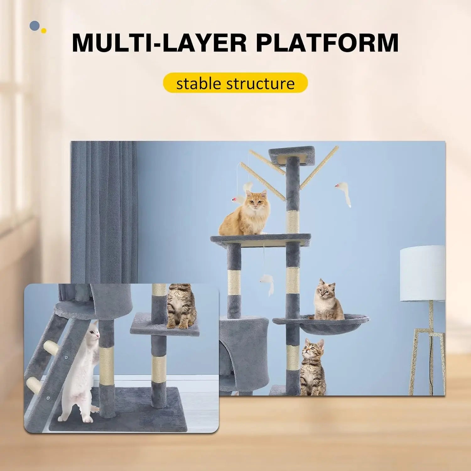 Ultimate Cat Tree Tower - 140cm Climbing Frame & Scratching Post for Indoor/Outdoor Cats