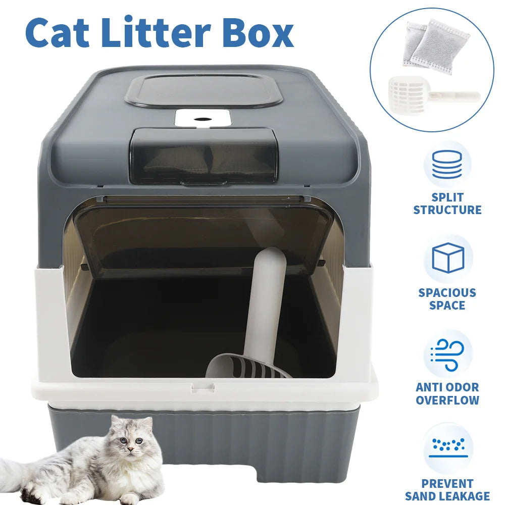 Ultimate Extra Large Self-Cleaning Cat Litter Box with Enclosed Drawer and Anti-Splash Design